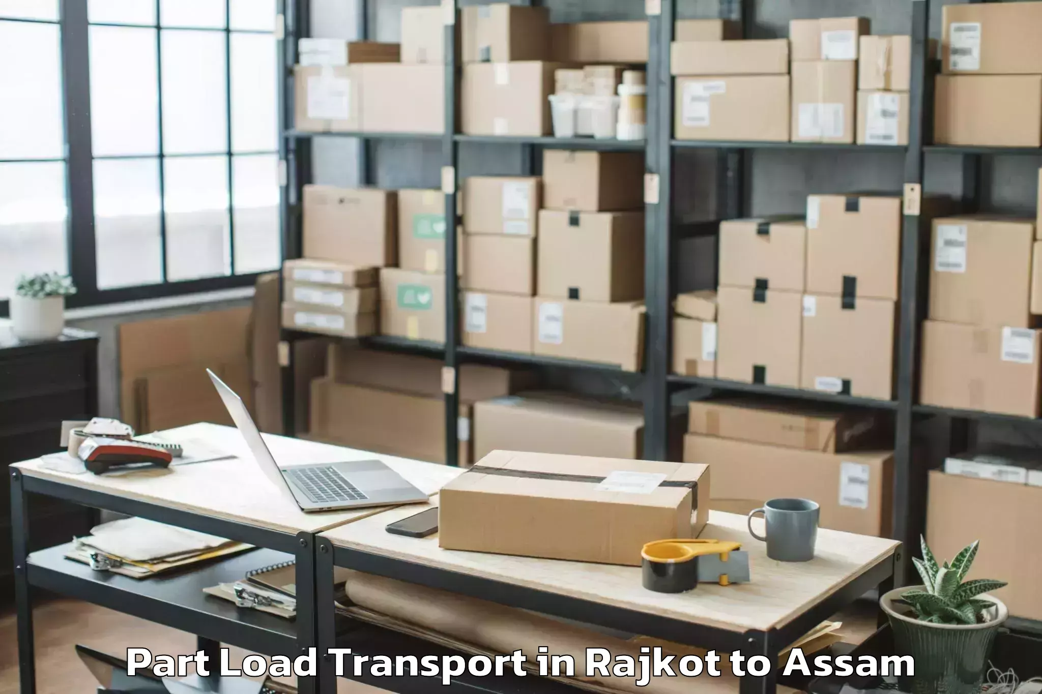 Reliable Rajkot to Marigaon Part Load Transport